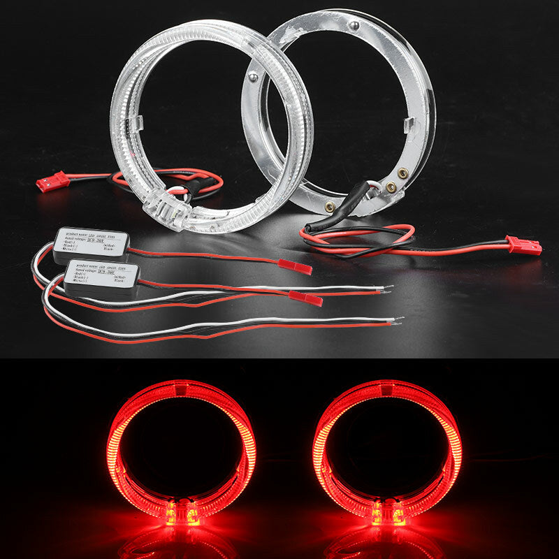 1Pair 3inch Red LED Angel Eyes For Bi-Xenon Projector Lens Headlight Retrofit