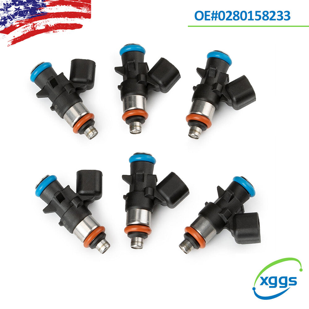 6pcs New Fuel Injectors 0280158233 For 2011-2017 for Dodge Grand Caravan 3.6L V6