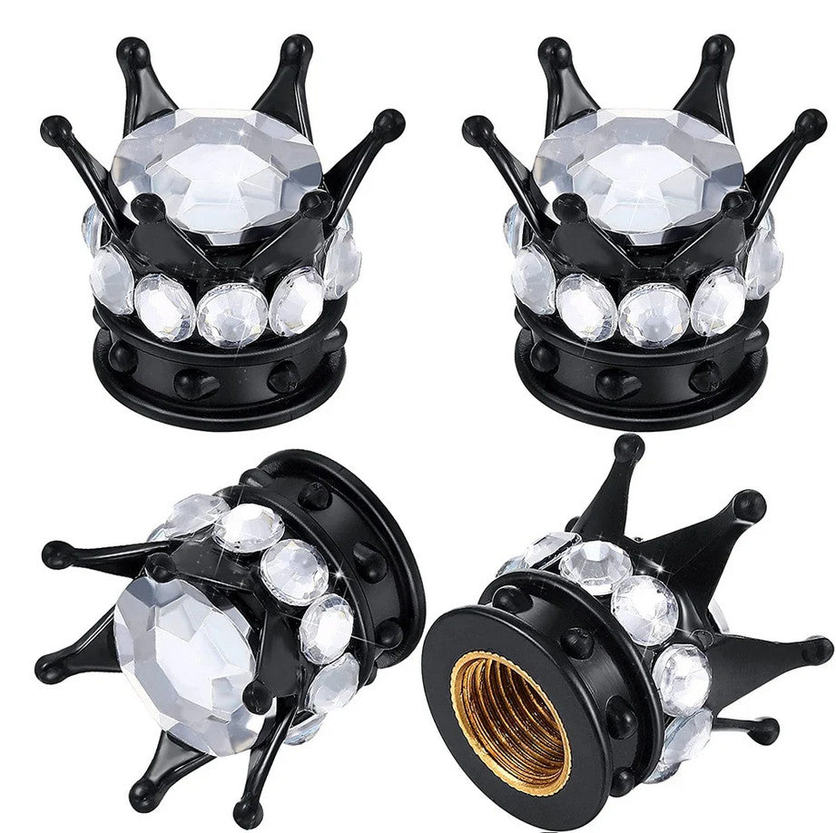 4-Piece Car Tire Valve Cover Stem Air Dust Cover Dustproof Black Bomb  for ford