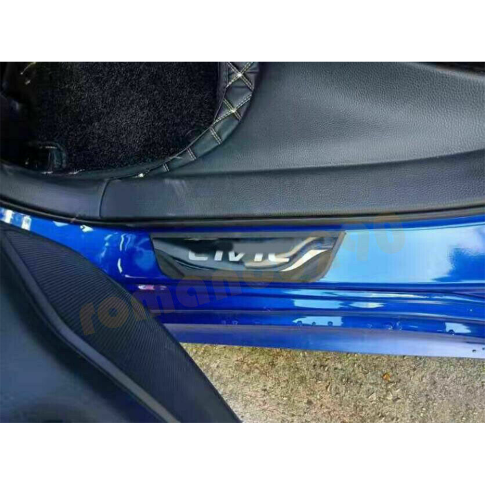 4For for Honda for Civic 2022-2023 Car Accessories Door Sill Scuff Plate Guard Protector