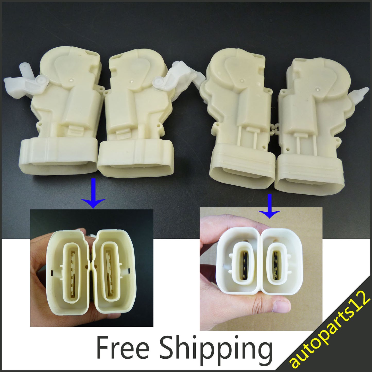 4-pack of brand new front and rear right door lock actuators for Lexus GS430 GS400 GS300