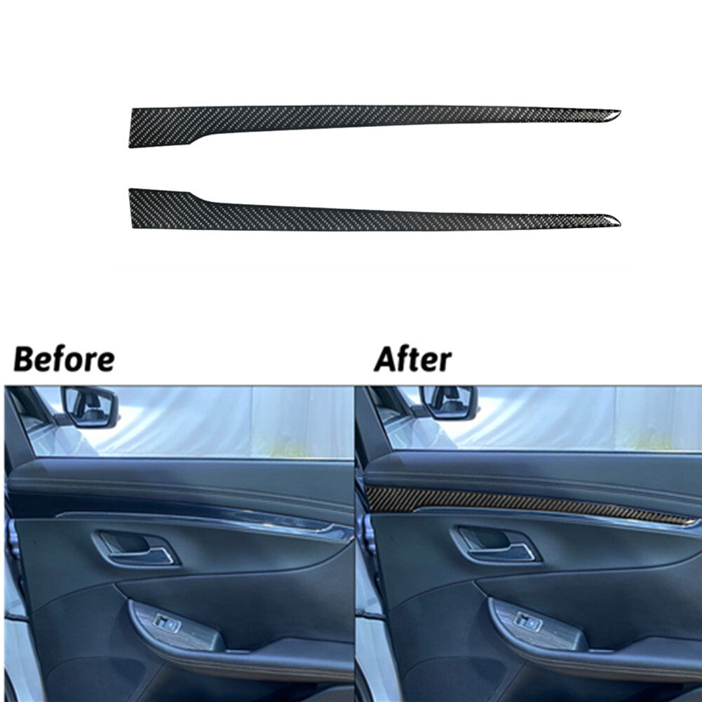 2X Rear Door Interior Trim Strip Cover Carbon Fiber for Chevy Impala 2014-2020