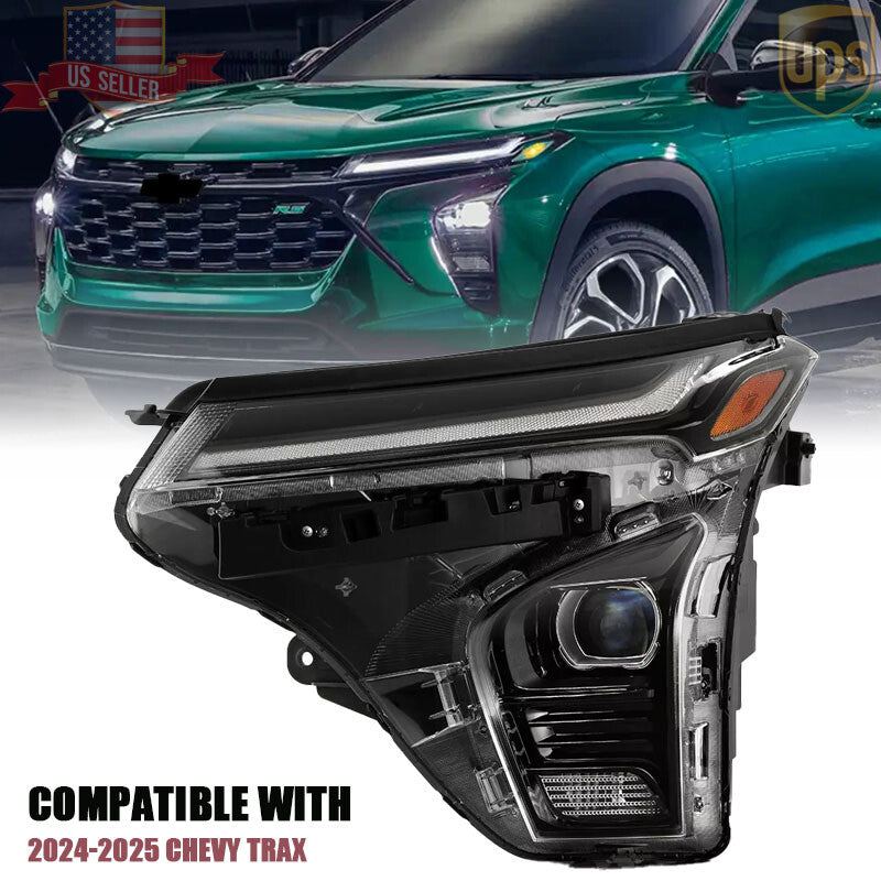 Driver Side Headlight w/ LED DRL Projector Headlamp For 2024-2025 for Chevy Trax