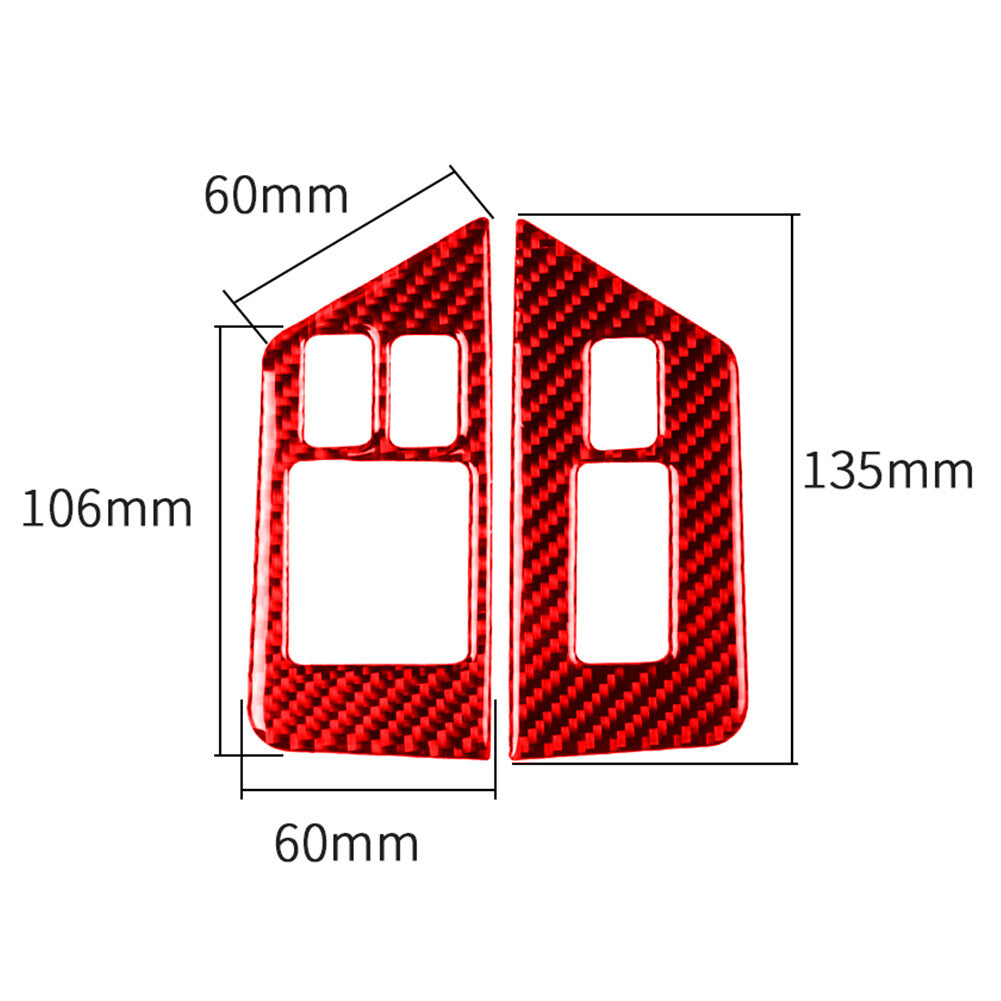 Red Carbon Fiber Demister Switch Panel Cover Trim for Nissan GT-R R35 2008-2016