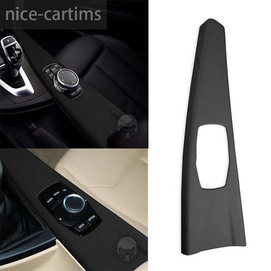 PU Leather Black Gray Multimedia Panel Trim for BMW 3 4 Series 3GT F30 F34 13-19
