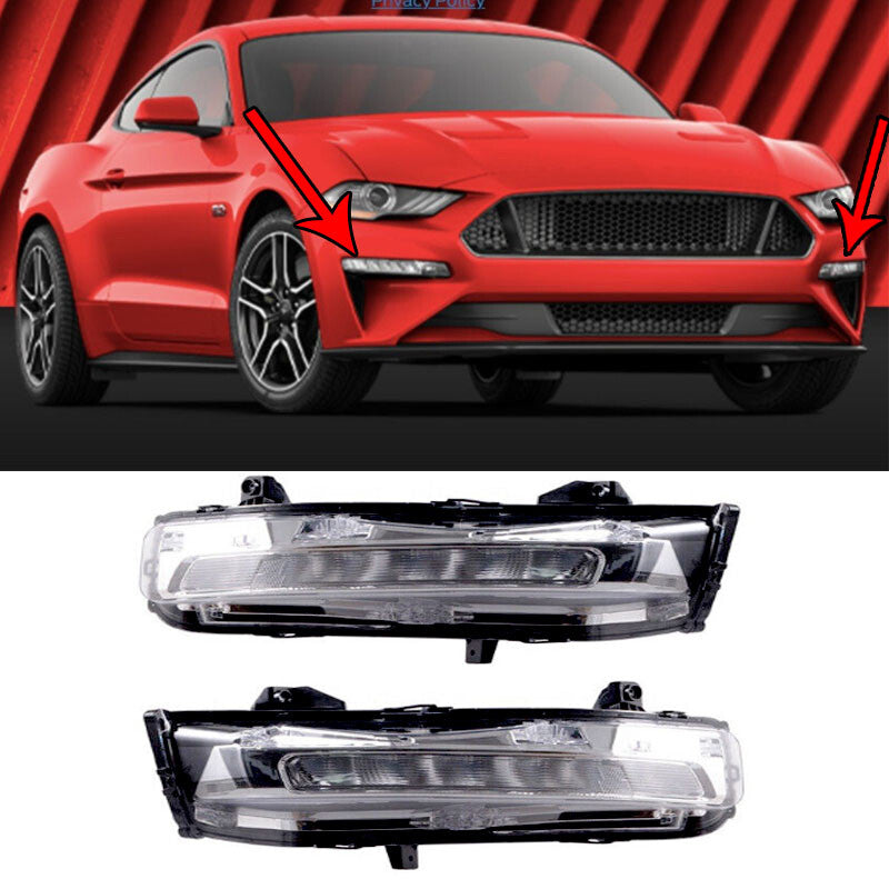 A pair of front LED fog lights/driving lights for 2018-2022 for Ford Mustangs.