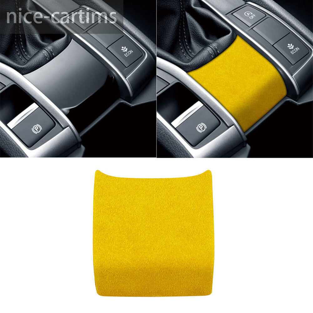 Suede Yellow Console Gear Shift Lower Panel Cover for Honda for Civic 10th 2016-2021