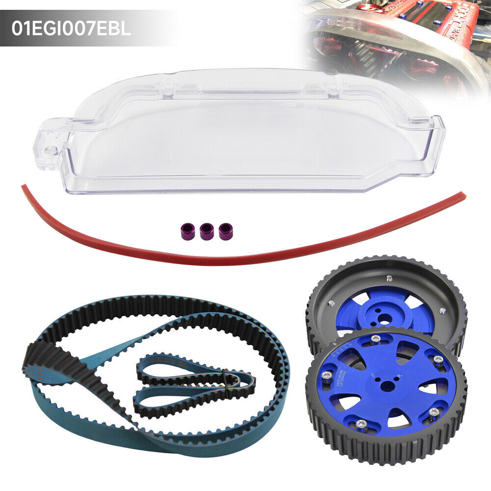 Cam Gear +Cam Cover +Timing Belt for Mitsubishi Lancer EVO 1-3 Eclipse 4G63 Blue