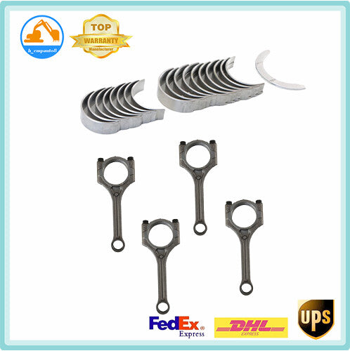 4PCS Connecting Rods + Crankshaft Main Bearing Set for Hyundai for Kia Accent 1.6L