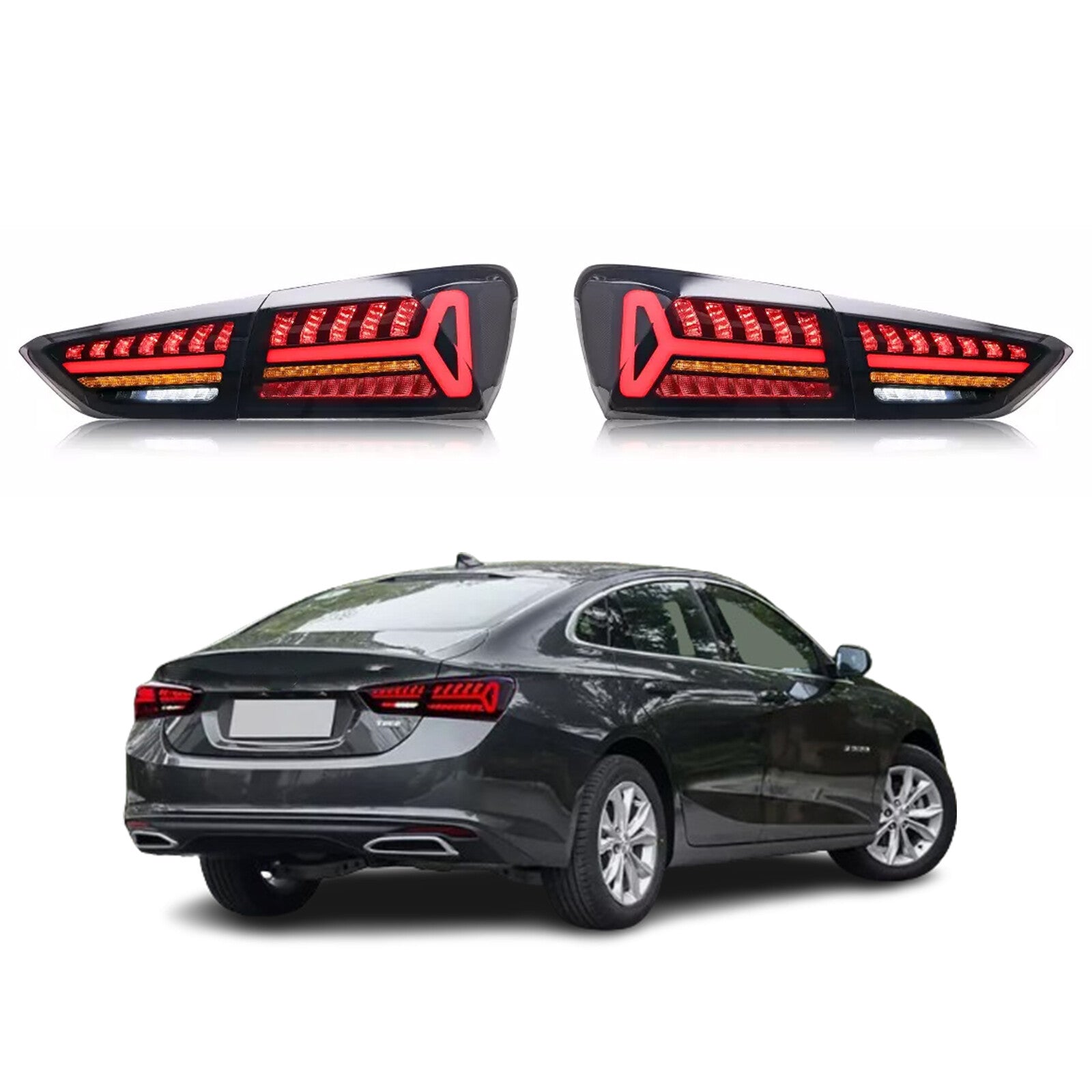 for Chevrolet Malibu Smoke XL LED Tail Lights Sequential Rear Lamps 2019-2021