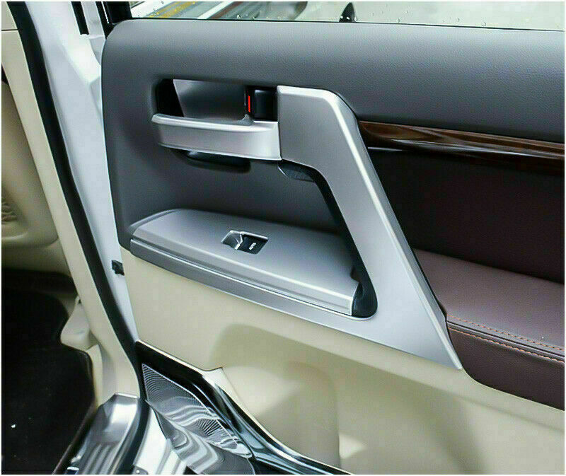 silver Inner Door Armrest Decor Cover Trim for Toyota for Land Cruiser LC200 2008-21
