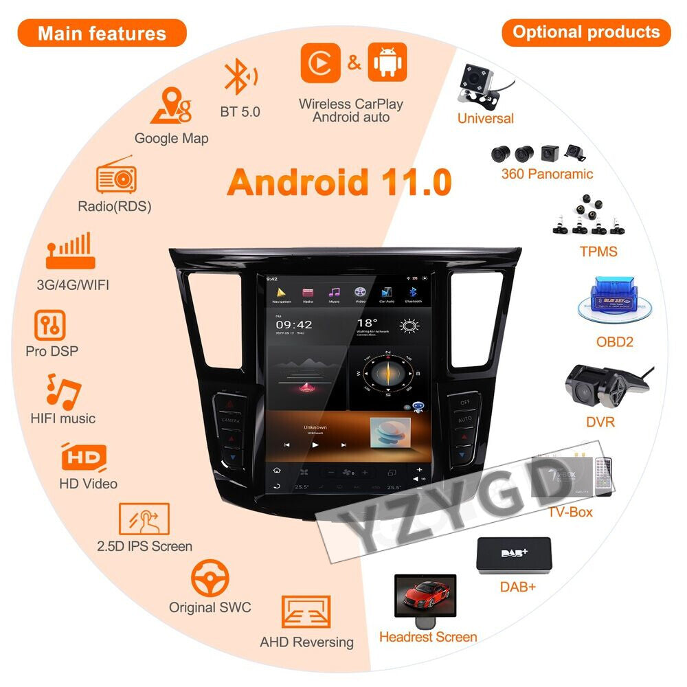 Android Car Radio for Infiniti QX60 JX35 2014-2020 Stereo GPS Navi Player Screen