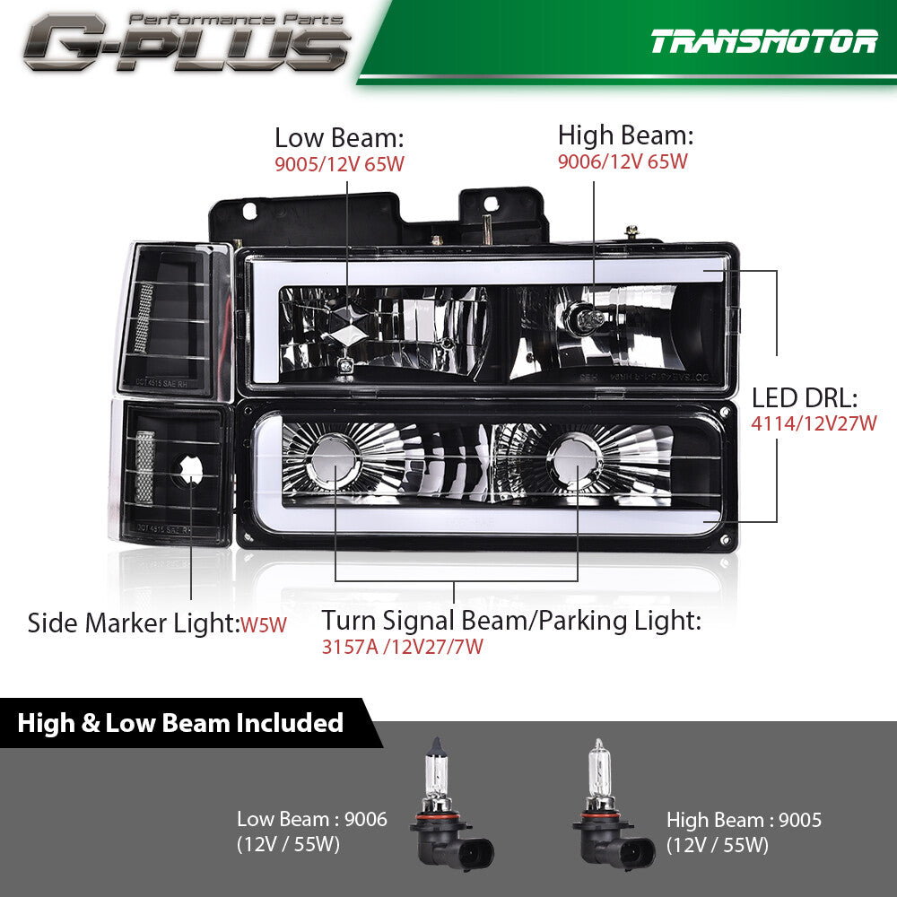 Yellow Crane Stork Dusk Light LED DRL for Seniors 94-00 for GMC C10 C/K Suburban