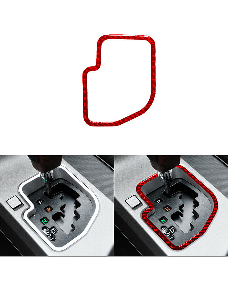 Red Gearbox Shift Frame Trim Cover Carbon Fiber for Toyota Tundra 2007-2013