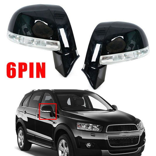 1Pair Rearview Side Mirror Assembly for Chevrolet Captiva 2008-2017 Black 6PINS