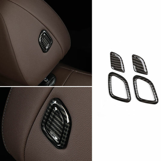Carbon Fiber for Seat Headrest Button Ring Cover Trim for BMW 3 Series G20 2019-2021