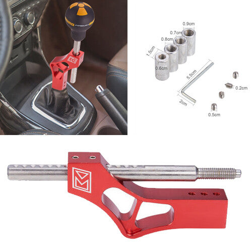 Car Lever Extension Adjustable Height For Shift Knob w/ Adapter Red Aluminium