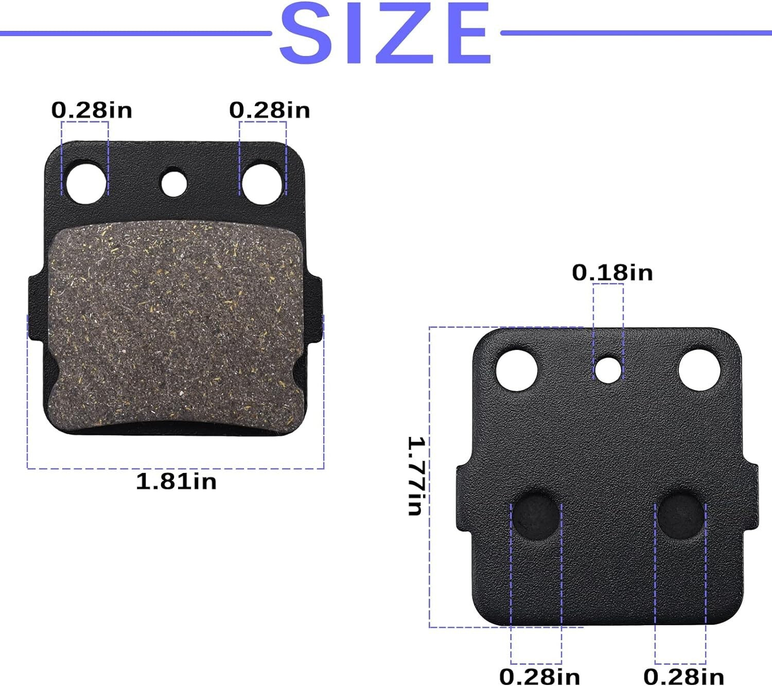 Brake Pads for Honda TRX 400 X/300 EX Fourtrax , for Yamaha YFM350 2004-11 ATV