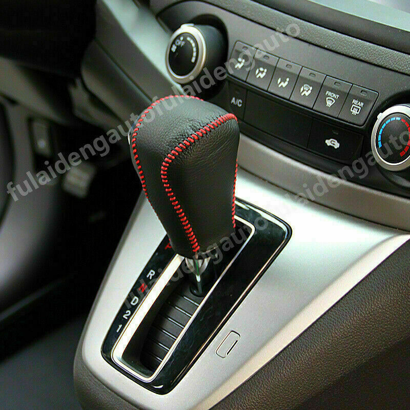 for Honda CRV CR-V 2012-2016 Leather DIY Hand-stitched Car Gear Shift Knob Cover