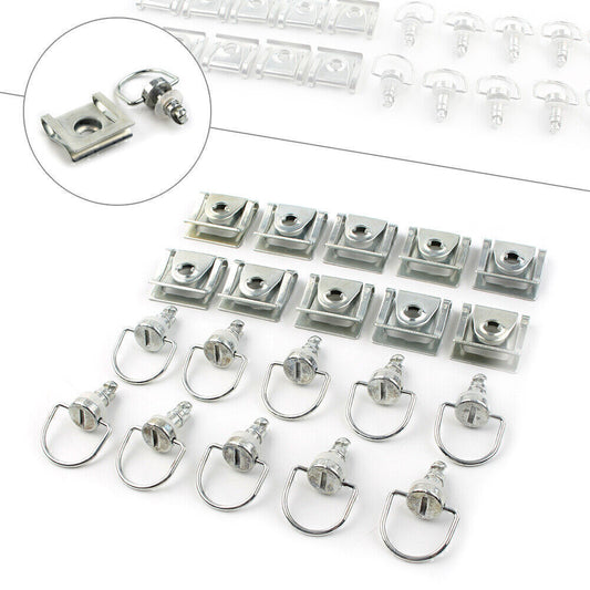 10 Sets Race Fasteners Quick Release 1/4 Turn Fairing 15MM D-Ring Bolt Fit for Honda