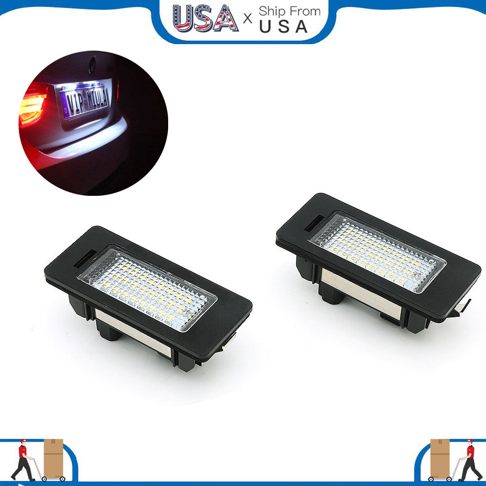 2Pcs Rear LED Number License Plate Light White Lamp Fit for BMW 1/3/5/X Series