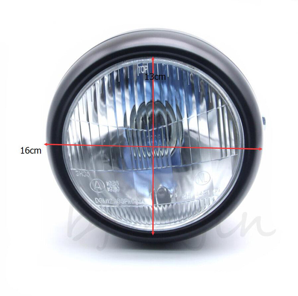 6.5 Motorcycle Motorbike H4 Headlight Hi/Lo for Cafe Racer Clear Lens Universal
