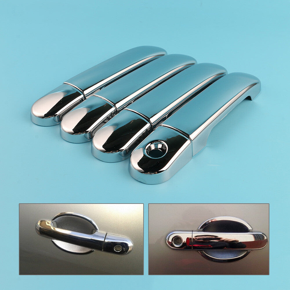 4x For Versa Tiida Latio 2007-2012 Livina 2009-13 Chrome Door Handle Cover Trim