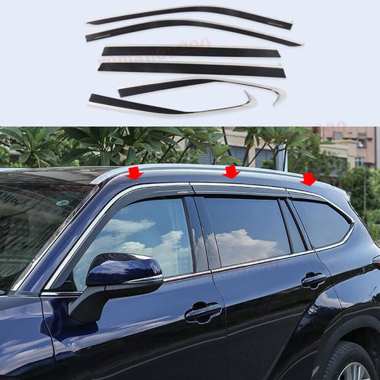 for Toyota Highlander 20-24 Window Visors Sun Rain Guard Deflector W/Chrome Trim