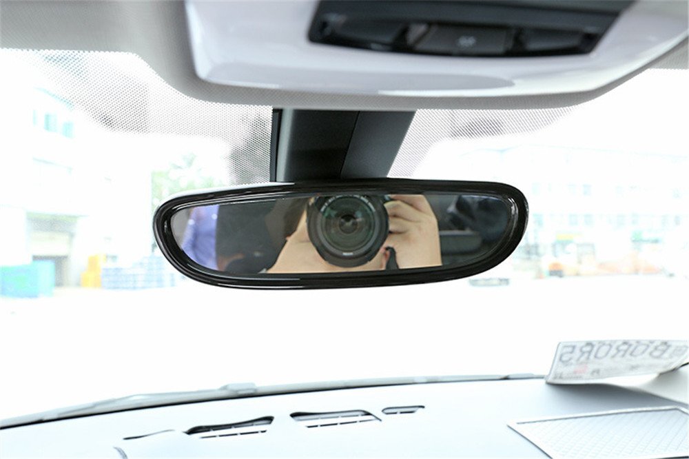 Black Wood Interior Rearview Mirror Trim for BMW X1 F48 2016-21 1/2 Series 15-19