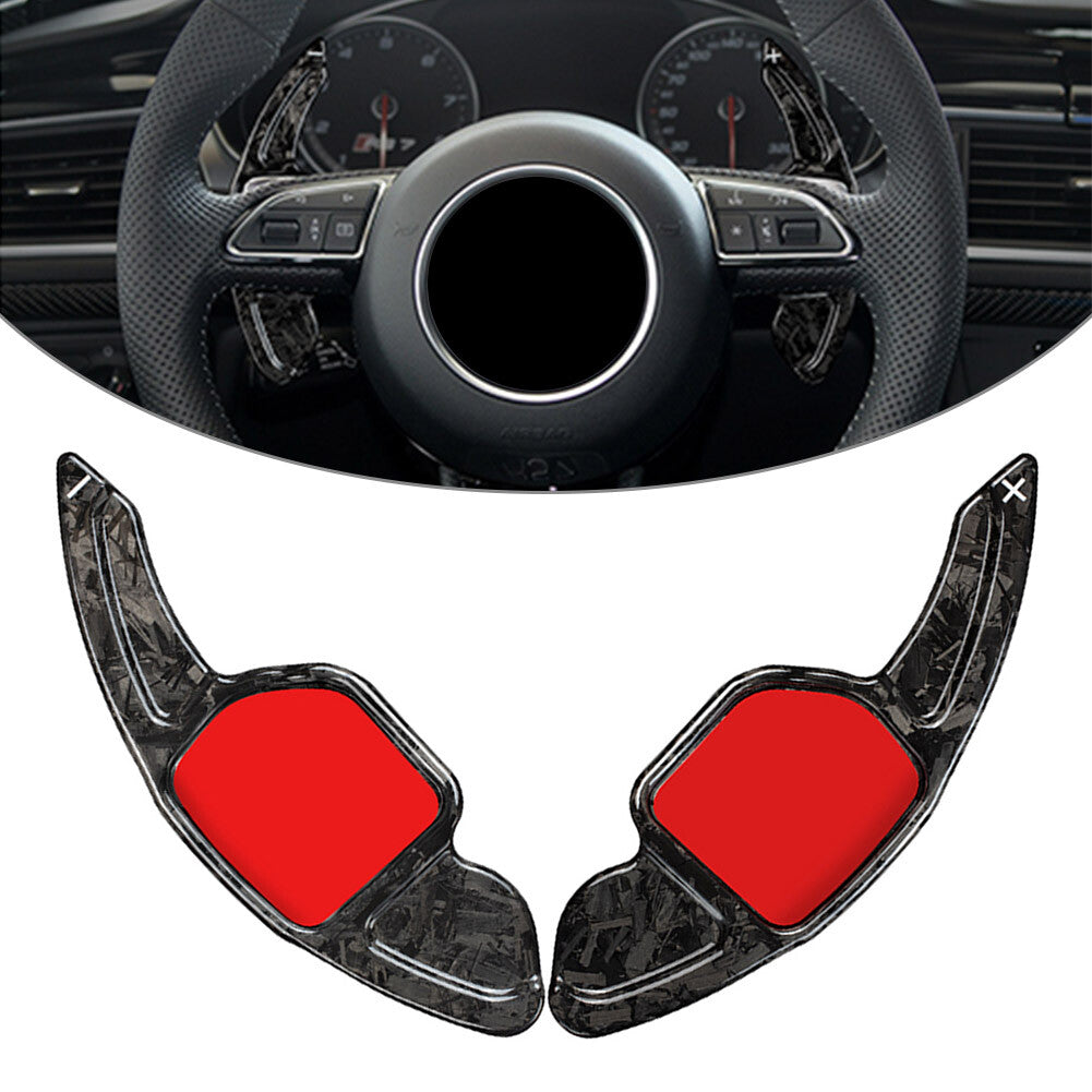 Carbon Fiber Steering Wheel Paddle Shifter Extension 2PCS Fit for Audi S6 S7 S8 TTS