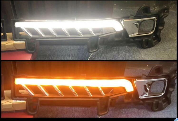 Pair 3 Color LED DRL front bumper light Fit for Toyota for Land Cruiser 2016-2021