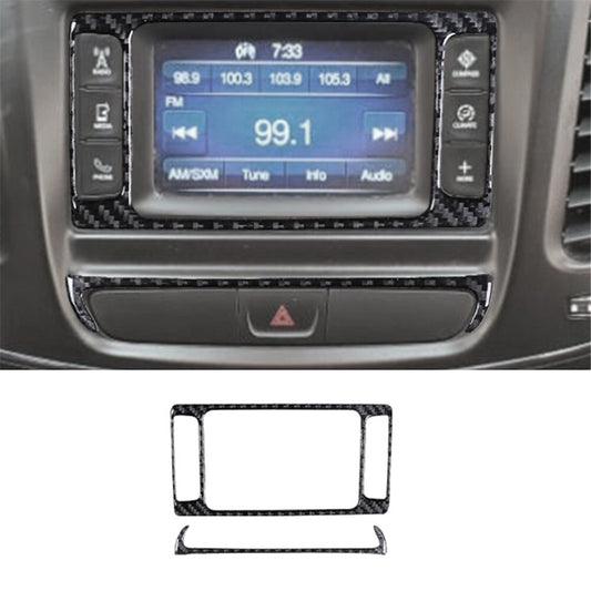 2X Carbon Fiber Multimedia Buttons Frame Cover Trim for Chrysler 200 2015-2017