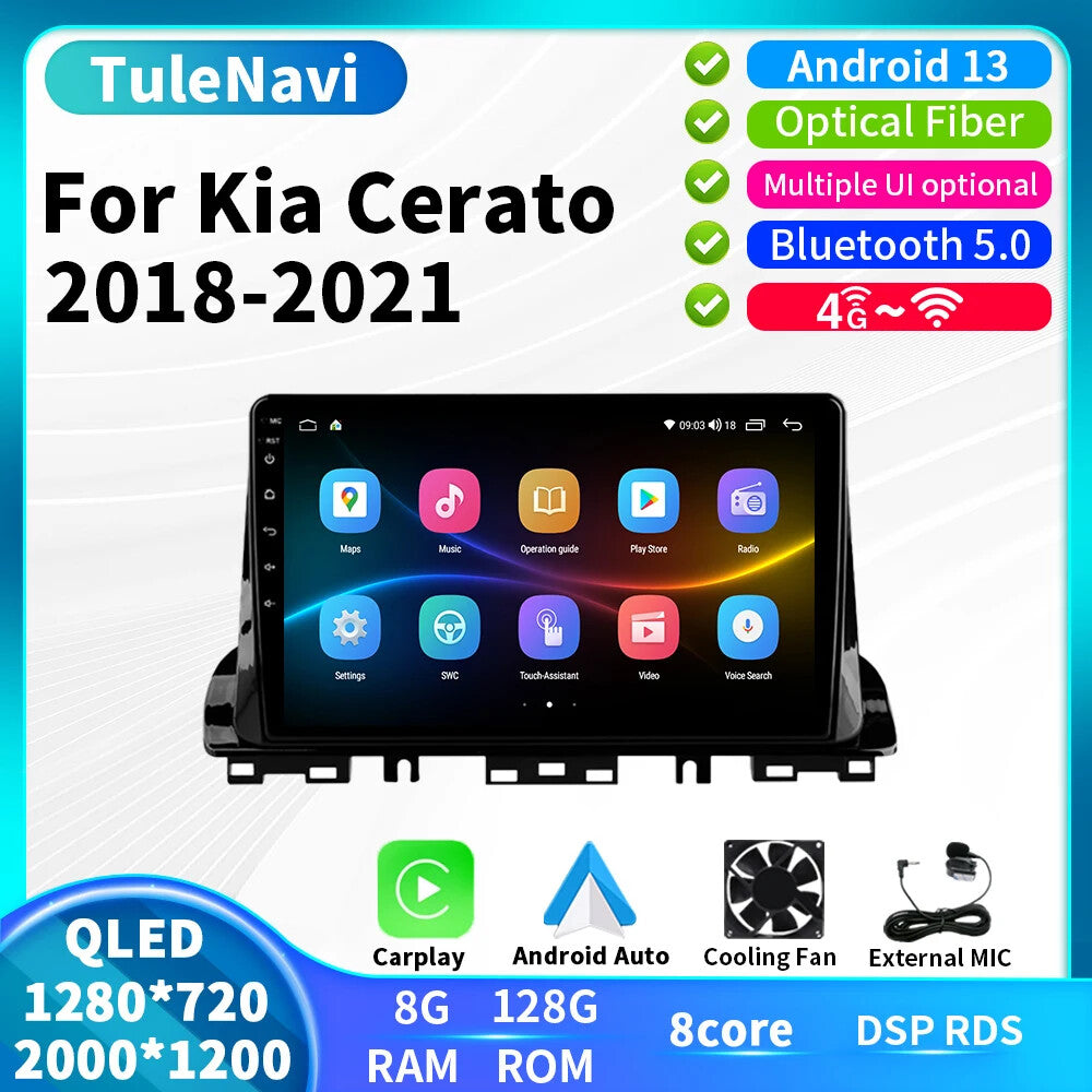 for KIA CERATO K3 FORTE 2018-2021 Car Radio Navigation GPS Video Player Screen