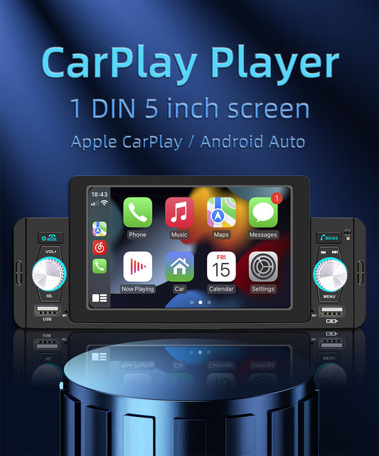 1 DIN 5-inch Car Radio Multimedia MP5 Player Bluetooth Mirror Link with ISO Cable