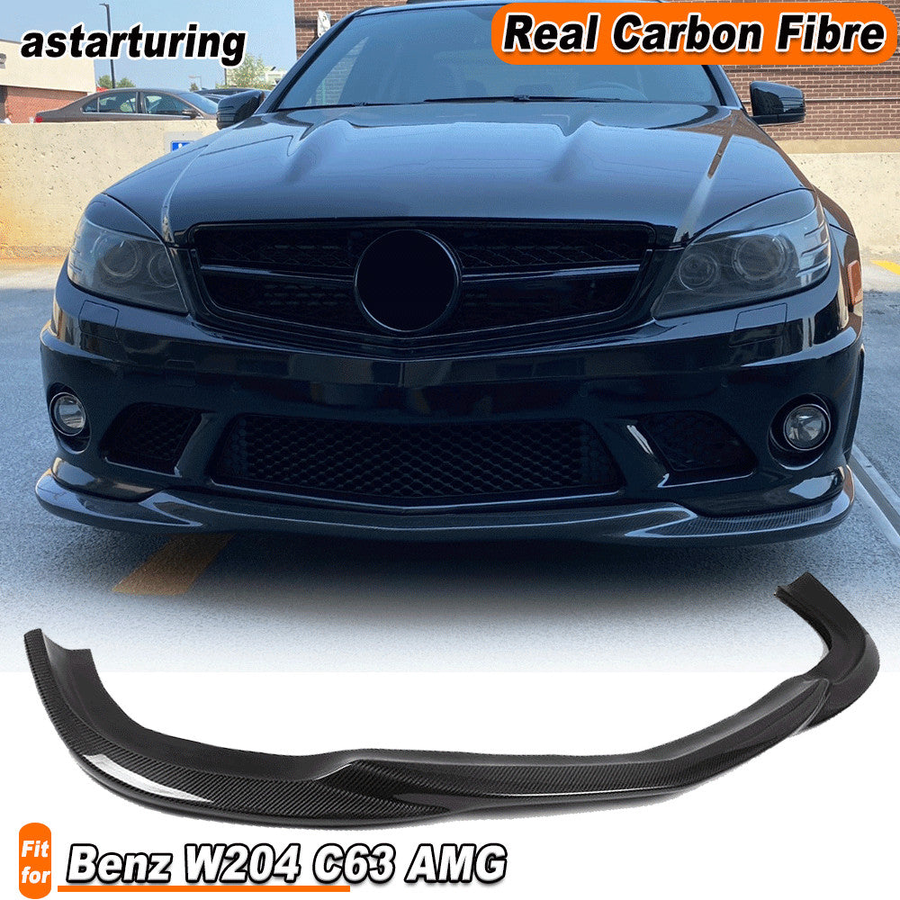for Mercedes-Benz W204 C63 AMG 2008-11 REAL Carbon Front Bumper Chin Lip Spoiler