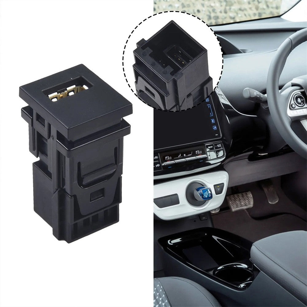 1x Car Auxiliary USB Port Black 86190-12040 for Toyota Prius Rav4 for Sienna 2018-22