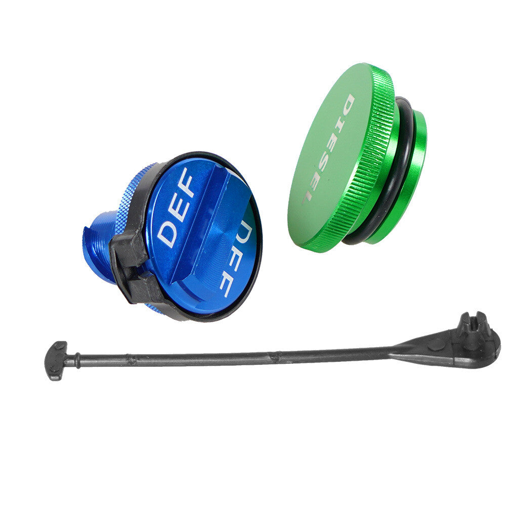 Diesel fuel cap, aluminum fuel cap and DEF cap combination for 2013-2018 for Dodge for Ram 1500