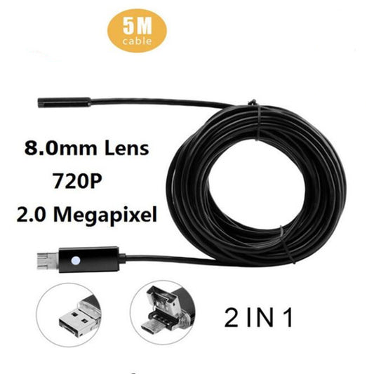 Car 8mm Lens Android Endoscope Borescope USB Inspection Camera Service Tool