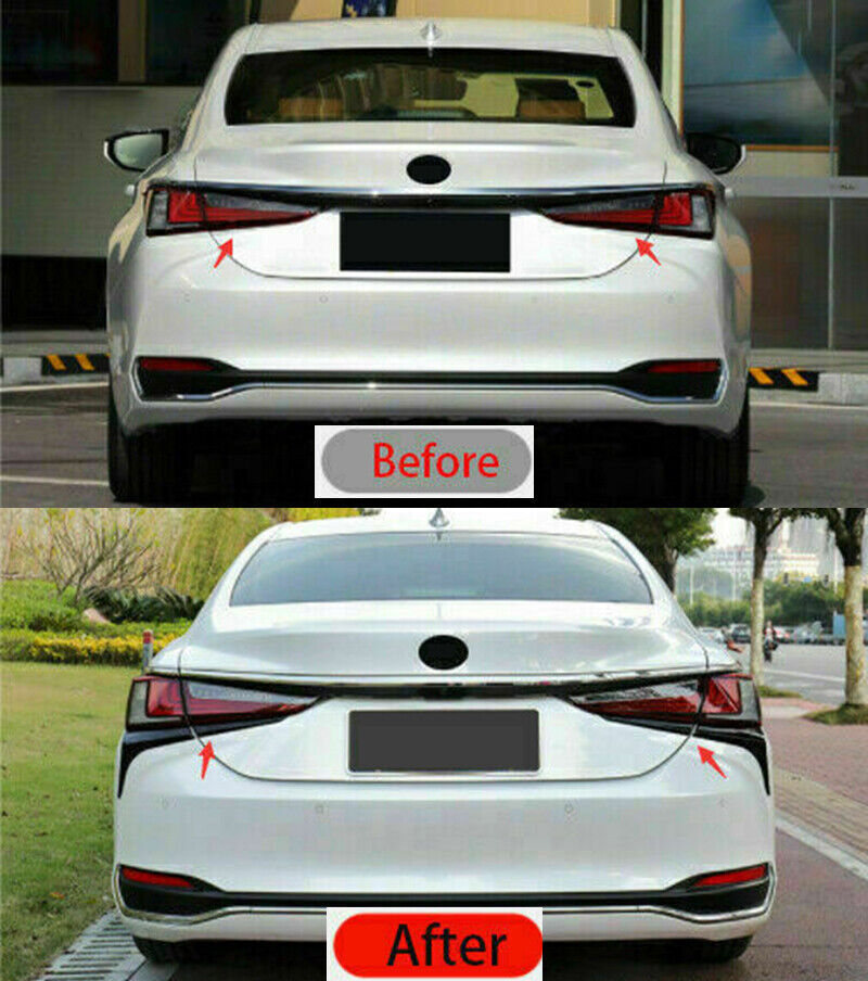 for Lexus ES350 300H 250 19-22 Black Rear Tail Light Lamp Moulding Cover Trim 4x