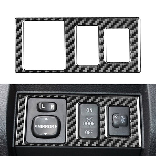 Carbon Fiber Head Light Control Button Cover Fit for Toyota Tundra 2014-2021 Black