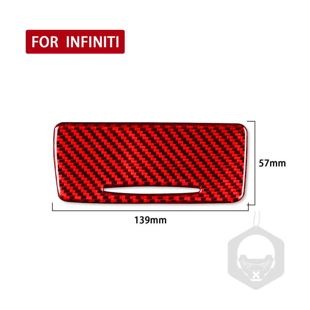 Red Carbon Fiber Cigarette Lighter Panel Cover Trim for Infiniti G37 2007-2009