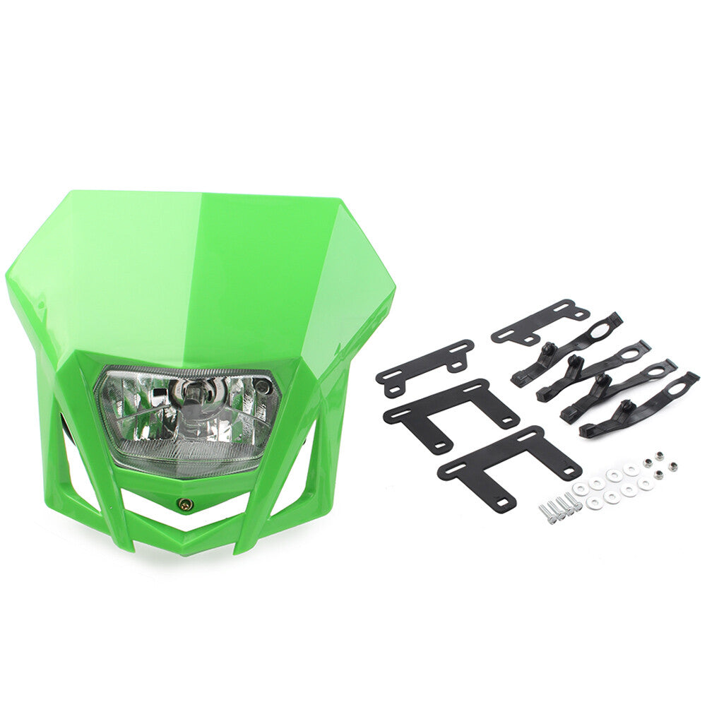 12V H4 Dirt Bikes Headlight Fairing for Kawasaki KLX XR CRF DRZ RMZ Green Motor