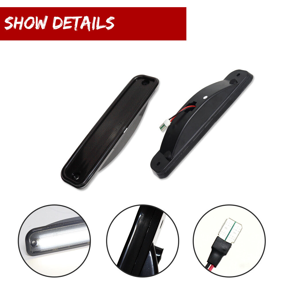 White LED side marker lights suitable for 73-80 for Chevrolet Blazer for GMC Jimmy, Pickup, and Suburban.