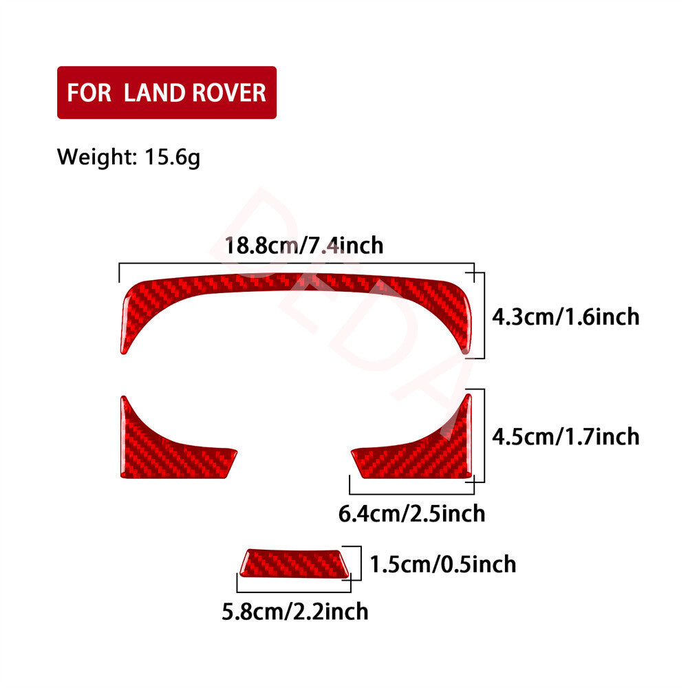 Red Carbon Fiber Rear Water Cup Holder Trim for Land Rover Discovery Sport 15-19