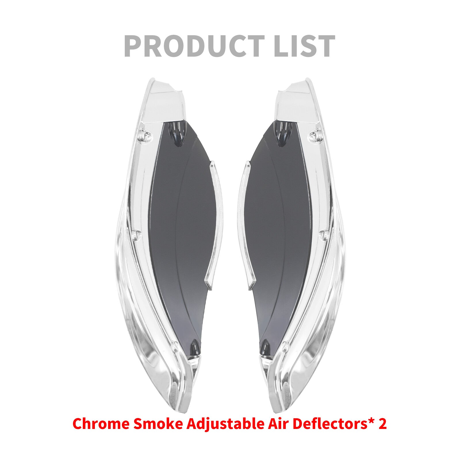 Chrome Batwing Fairing Smoke Air Deflectors for Harley Electra Street Glide 14+