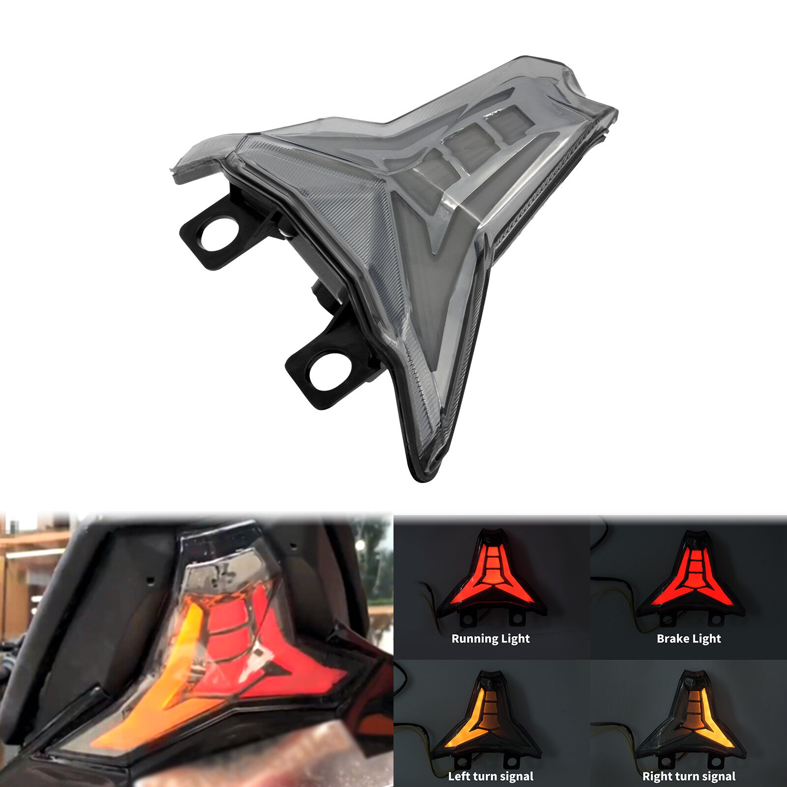 Integrated LED Brake Turn Signal Tail Light for KAWASAKI ZX 10R 2016-2023