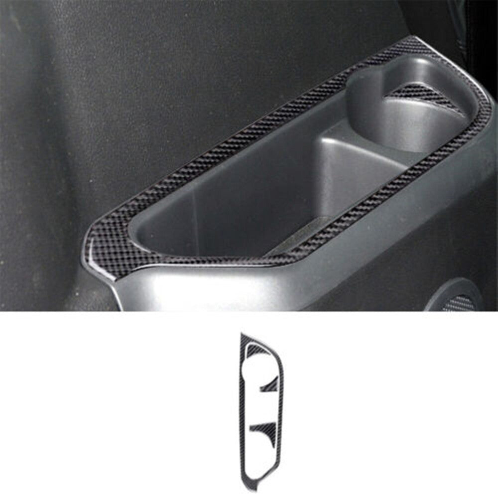 4X Carbon Fiber Interior Cup Holder Frame Trim Panel for Ford Explorer 2011-2014