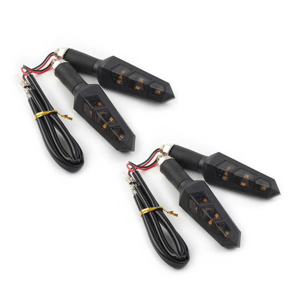 4x Universal 6 LED Motorcycle Motorbike Turn Signal Indicators Light Lamp Amber