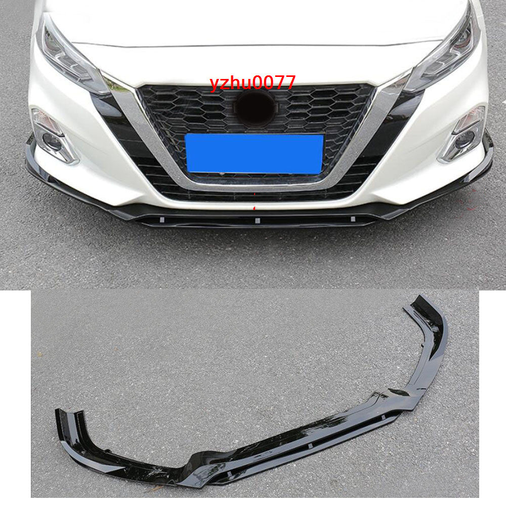 for Nissan Altima 2019-22 Glossy Black Front Bumper Lip Spoiler Splitter Trim 3X