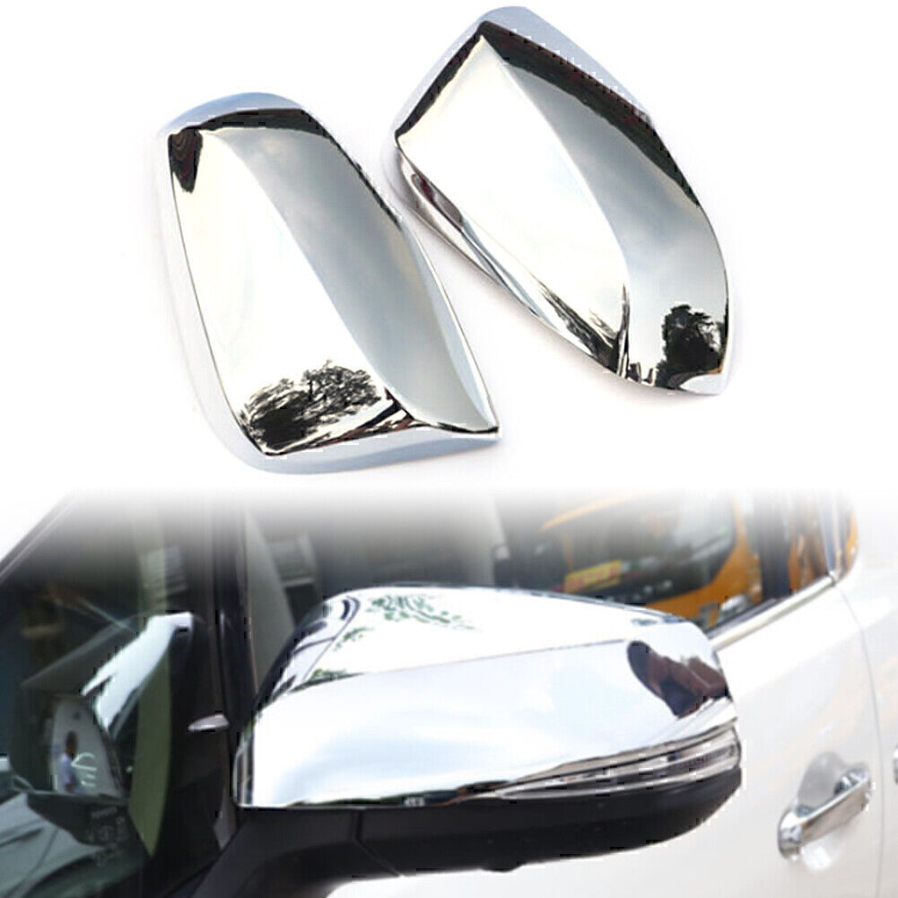 2pc Chrome Rearview Side Door Mirror Cover Trim ABS Fit for Toyota Alphard 2016-2019